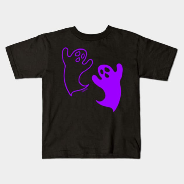 Ghostly Contrast (Purple Version) Kids T-Shirt by Jan Grackle